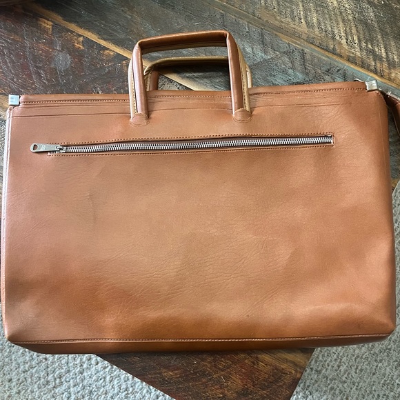 Vintage Brown Camel Leather Document Bag Briefcase Laptop bag - Picture 7 of 7